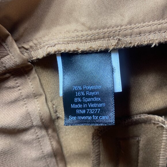 Simply Vera Vera Wang Tan Trousers Womens 12 Straight Leg High Rise Pants EUC - Picture 4 of 12